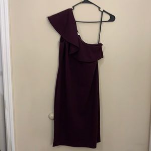 Calvin Klein one shoulder dress, Plum